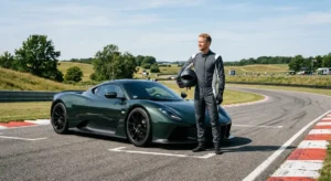 En person gør sig klar til en hæsblæsende motorsport oplevelse på en dansk racerbane.